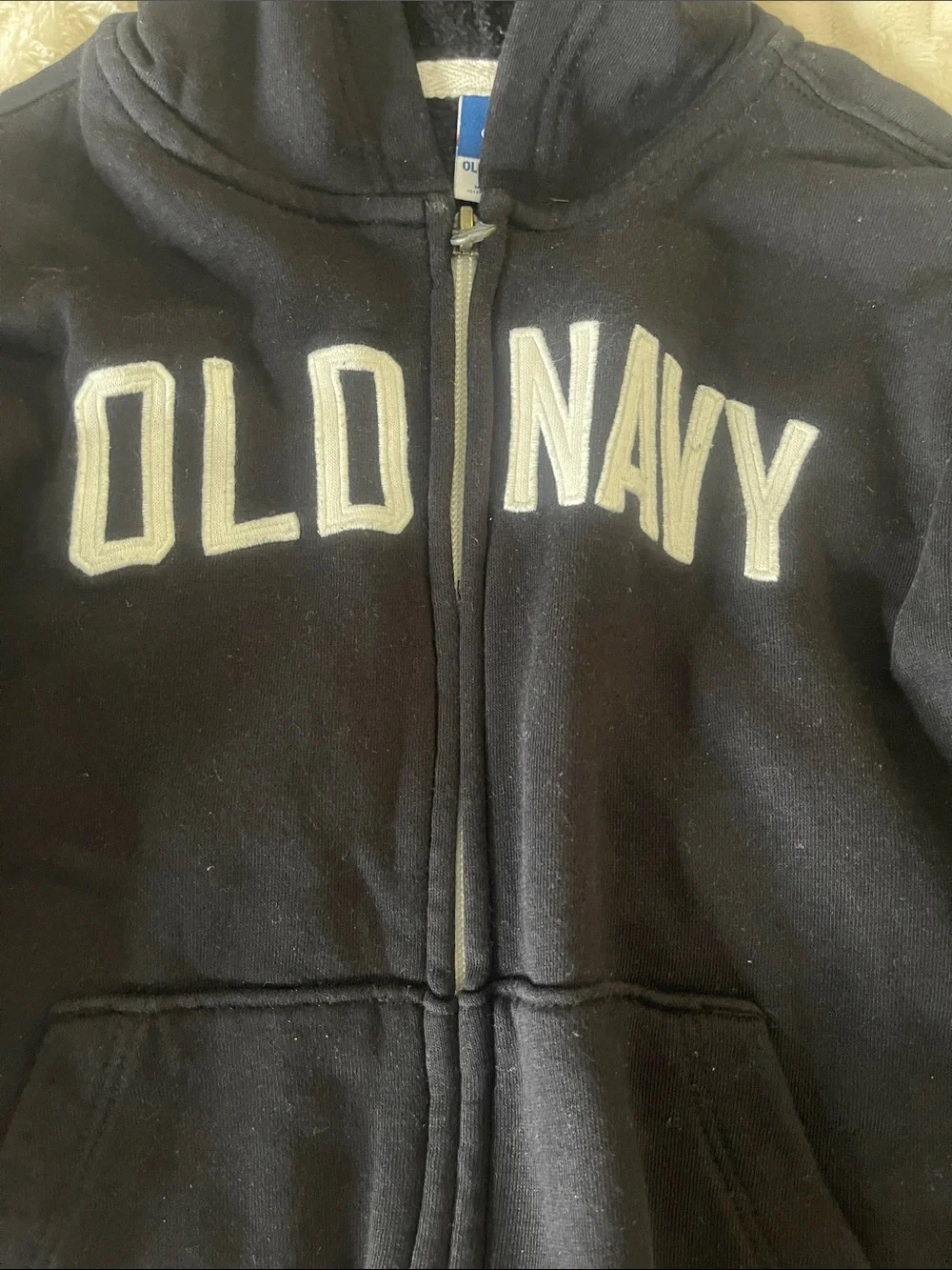 Old Navy Black Boy’s Full-Zip Hoodie with Logo